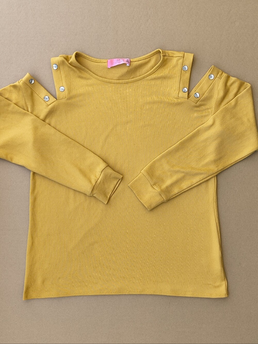 Women's Mustard Cold-Shoulder Long Sleeve Top - [Brand]